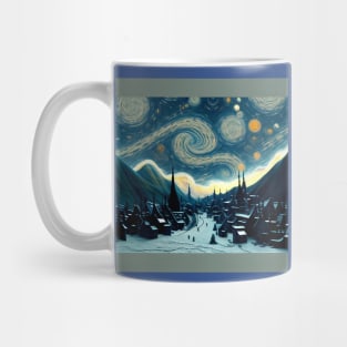 Starry Night Over Hogsmeade Village Mug